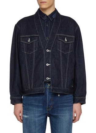 Main View - Click To Enlarge - FDMTL - V-neck Haori Denim Jacket