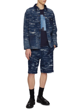 Figure View - Click To Enlarge - FDMTL - Distressed Denim Jacket