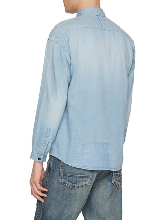 Back View - Click To Enlarge - FDMTL - Chest Pocket Patchwork Denim Shirt