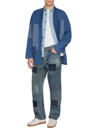 Figure View - Click To Enlarge - FDMTL - Chest Pocket Patchwork Denim Shirt