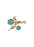 Main View - Click To Enlarge - LANE CRAWFORD VINTAGE ACCESSORIES - Gold Toned Blue Diamante Flower Brooch
