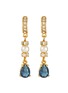 Main View - Click To Enlarge - LANE CRAWFORD VINTAGE ACCESSORIES - Unsigned Gold Toned Diamante Faux Pearls Dangling Earrings