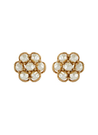 Main View - Click To Enlarge - LANE CRAWFORD VINTAGE ACCESSORIES - Kramer Gold Toned Faux Pearls Earrings