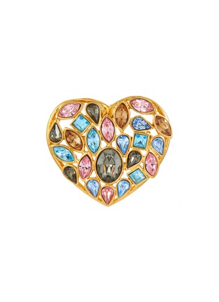 Main View - Click To Enlarge - LANE CRAWFORD VINTAGE ACCESSORIES - YSL Gold Toned Heart Pendant Brooch