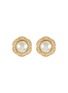 Main View - Click To Enlarge - LANE CRAWFORD VINTAGE ACCESSORIES - Roman Gold Toned Diamante Faux Pearls Earrings