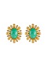 Main View - Click To Enlarge - LANE CRAWFORD VINTAGE ACCESSORIES - Unsigned Gold Toned Diamante Flower Earrings
