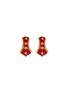 Main View - Click To Enlarge - LANE CRAWFORD VINTAGE ACCESSORIES - Unsigned Gold Toned Red Enamel Earrings