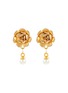 Main View - Click To Enlarge - LANE CRAWFORD VINTAGE ACCESSORIES - Xeya Gold Toned Flower Faux Pearl Clip On Earrings