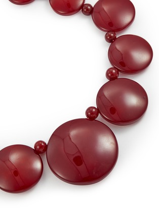 Detail View - Click To Enlarge - LANE CRAWFORD VINTAGE ACCESSORIES - French Red Resin Discs Beaded Necklace