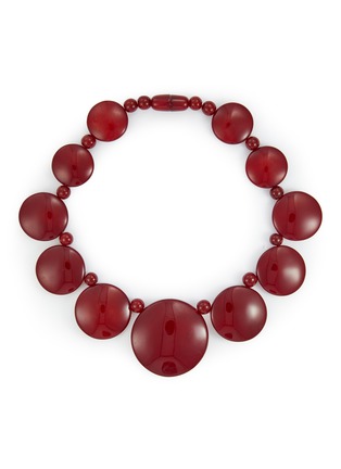 Main View - Click To Enlarge - LANE CRAWFORD VINTAGE ACCESSORIES - French Red Resin Discs Beaded Necklace