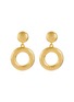 Main View - Click To Enlarge - LANE CRAWFORD VINTAGE ACCESSORIES - Ben Amun Gold Toned Front Facing Hoop Clip On Earrings