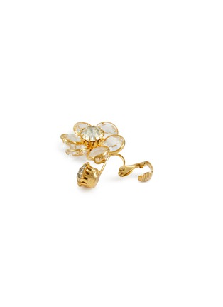 Detail View - Click To Enlarge - LANE CRAWFORD VINTAGE ACCESSORIES - Unsigned Gold Toned Crystal Flower Clip On Earrings