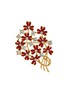 Main View - Click To Enlarge - LANE CRAWFORD VINTAGE ACCESSORIES - Unsigned Red Enamel Diamante Flower Brooch