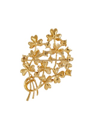 Figure View - Click To Enlarge - LANE CRAWFORD VINTAGE ACCESSORIES - Unsigned Red Enamel Diamante Flower Brooch
