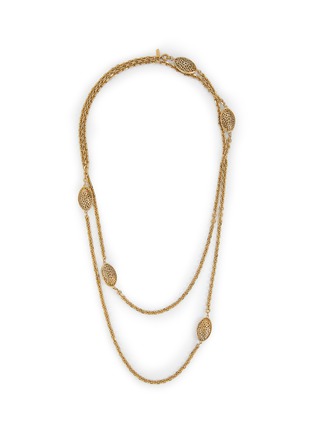 Main View - Click To Enlarge - LANE CRAWFORD VINTAGE ACCESSORIES - Monet Gold Toned Double Chain Necklace