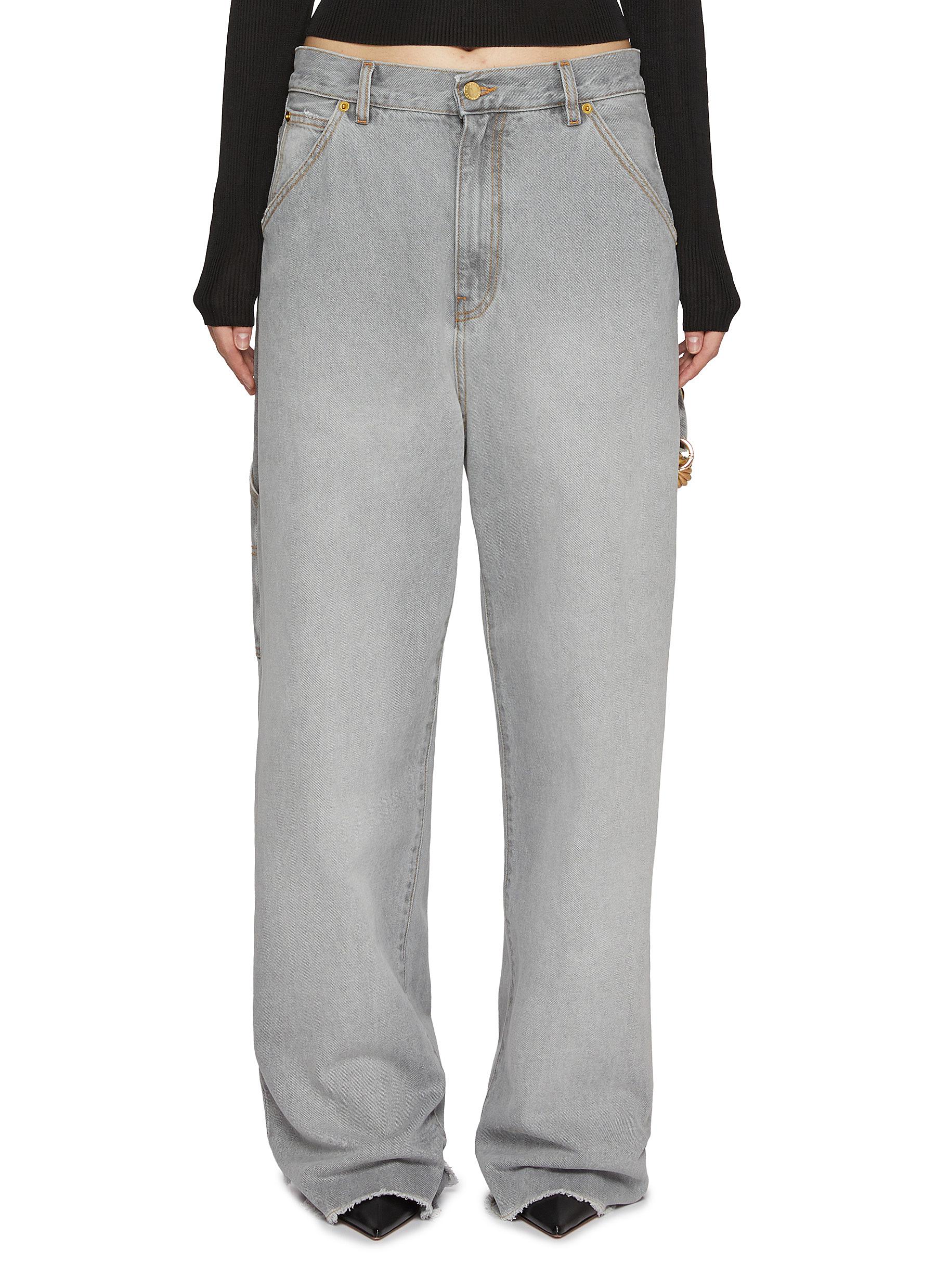 DARKPARK | Chain Adnorned Carpenter Light Wash Jeans | Women