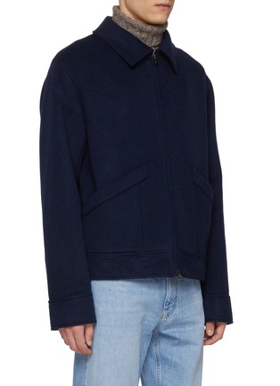 Detail View - Click To Enlarge - FABIO GAVAZZI - Zip up Cashmere Plucked Mink Bib Bomber Jacket