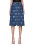 Main View - Click To Enlarge - SELF-PORTRAIT - Bow Print Denim Midi Skirt