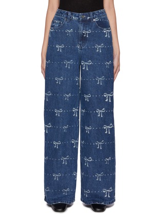 Main View - Click To Enlarge - SELF-PORTRAIT - Bow Print Denim Jeans