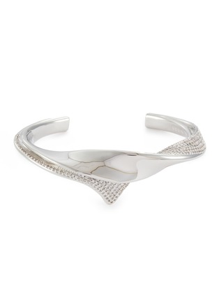 Main View - Click To Enlarge - EDDIE BORGO - Pave Kerchief Silver Toned Cuff Bracelet