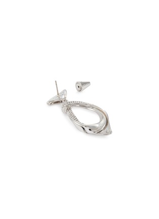 Detail View - Click To Enlarge - EDDIE BORGO - Pave Kercheif Silver Toned Earrings