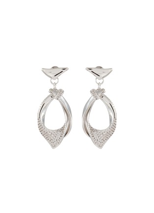 Main View - Click To Enlarge - EDDIE BORGO - Pave Kercheif Silver Toned Earrings