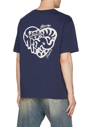 Back View - Click To Enlarge - KENZO - Heart Tiger Graphic Cotton T-shirt