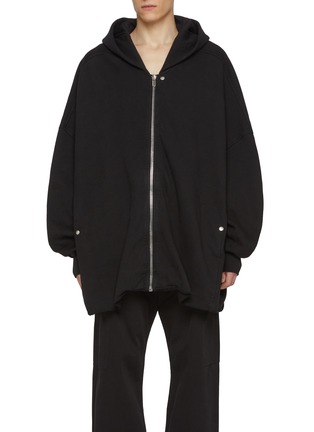 Main View - Click To Enlarge - RICK OWENS DRKSHDW - Porterville Jumbo Back Print Cotton Hoodie