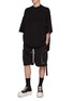 Figure View - Click To Enlarge - RICK OWENS DRKSHDW - Bauhaus Exposed Zip Cotton Shorts