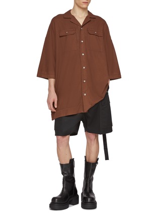 Figure View - Click To Enlarge - RICK OWENS DRKSHDW - Magnum Tommy Pocket Cotton Shirt