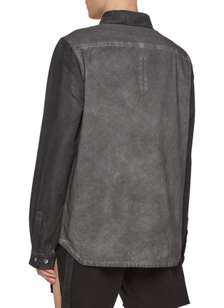 Back View - Click To Enlarge - RICK OWENS DRKSHDW - Splintered Panel Cotton Shirt Jacket