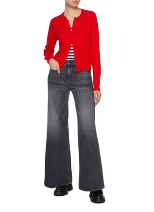 Figure View - Click To Enlarge - MOTHER - The Patch Pocket Twister Sneak Dark Wash Jeans