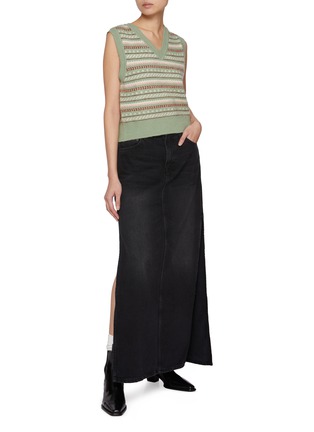 Figure View - Click To Enlarge - MOTHER - SNACKS! The Fun Dip Slice Dark Wash Maxi Skirt