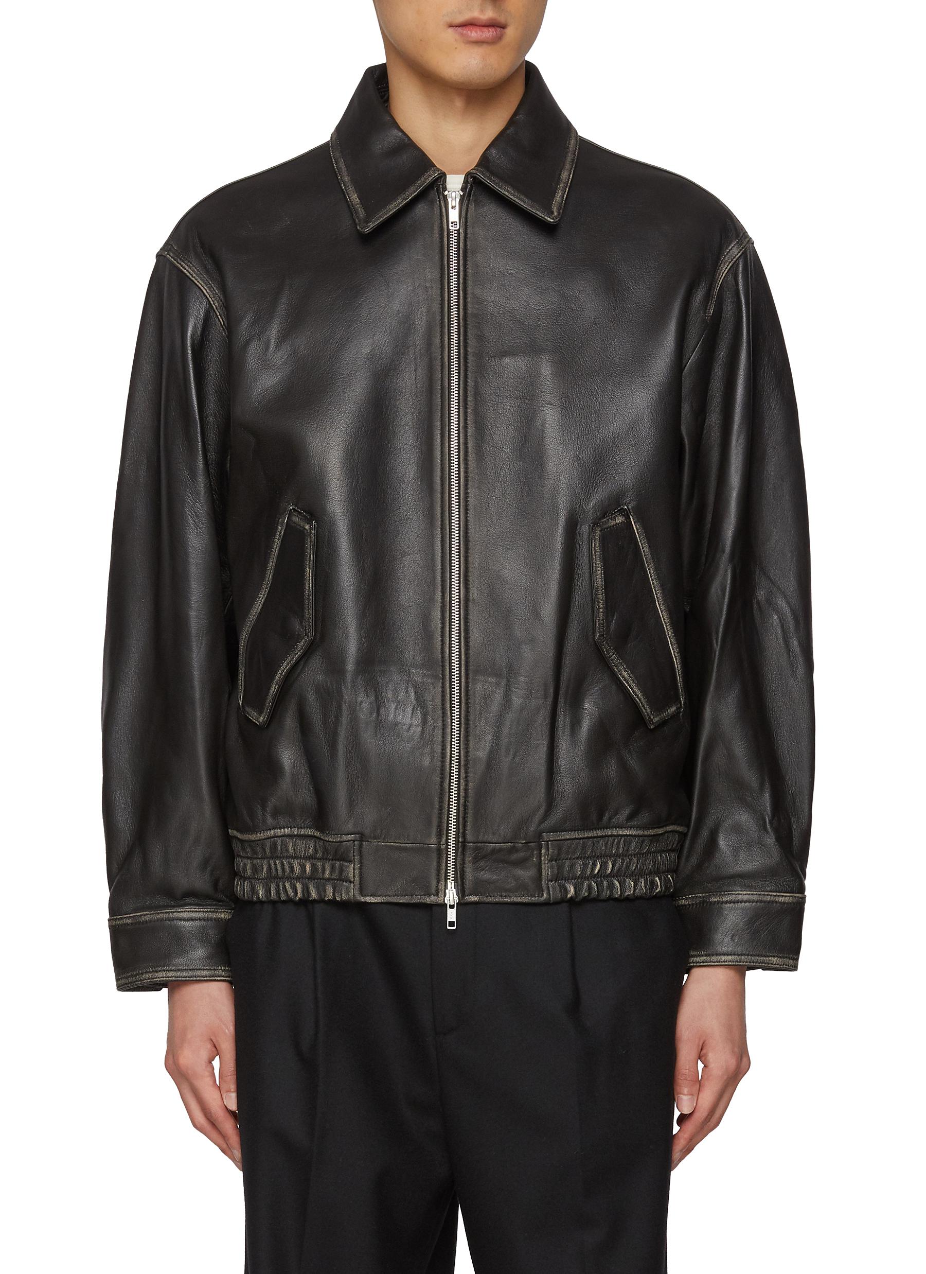 DUNST Vintage Leather Blouson Jacket Men Lane Crawford