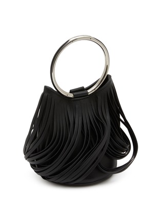 Detail View - Click To Enlarge - ALAÏA - Mini Ring Fringed Leather Bucket Bag