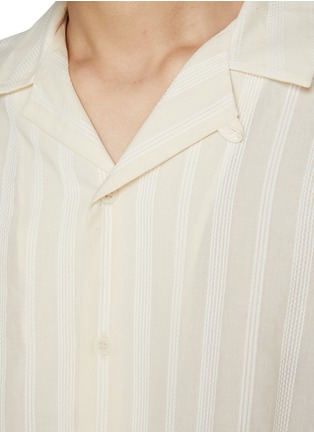  - SUNSPEL - Embroidered Stripe Cotton Camp Shirt