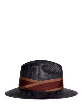 Figure View - Click To Enlarge - LANVIN - Grosgrain trim panama hat