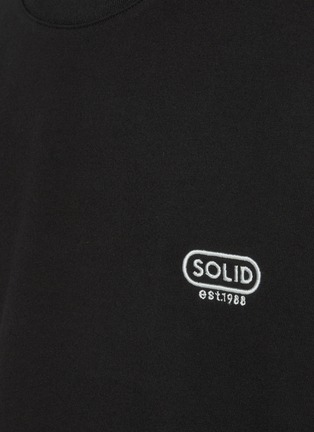  - SOLID HOMME - Mini Logo Embroidery Cotton T-Shirt