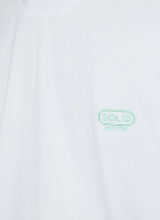  - SOLID HOMME - Mini Logo Embroidery Cotton T-Shirt