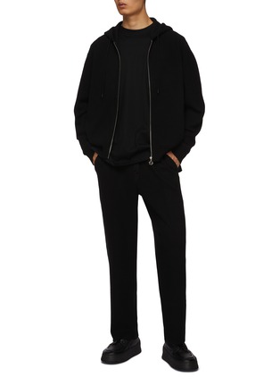 Figure View - Click To Enlarge - SOLID HOMME - Wool Blend Straight Leg Sweatpants