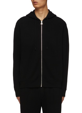 Main View - Click To Enlarge - SOLID HOMME - Zip Up Wool Blend Hoodie