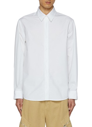 Main View - Click To Enlarge - SOLID HOMME - Hidden Placket Cotton Shirt