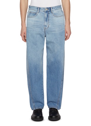 Main View - Click To Enlarge - SOLID HOMME - Double Seam Light Washed Jeans