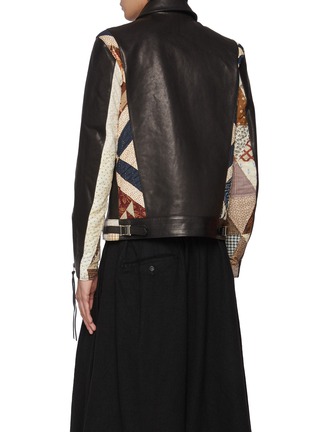 Back View - Click To Enlarge - KHOKI - Vintage American Quilt Leather Rider Jacket