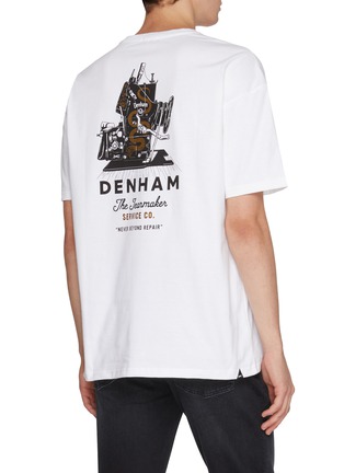 Back View - Click To Enlarge - DENHAM - Union Special Logo Print Heavy Cotton T-Shirt