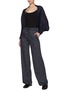 Figure View - Click To Enlarge - HERNO - Open Front Plissé Cardigan