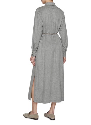 Back View - Click To Enlarge - HERNO - Cashmere Flannel Shirt Dress