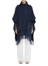 Main View - Click To Enlarge - HERNO - Puffer Pocket Fringed Cashmere Poncho