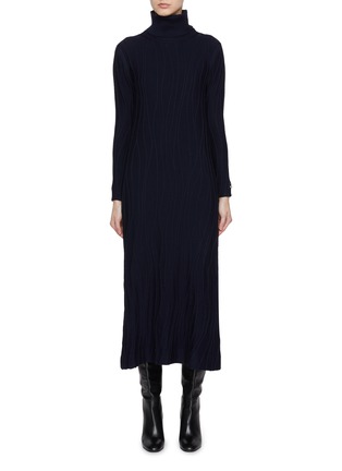 Main View - Click To Enlarge - HERNO - Textured Wool Knit Maxi Dress