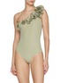 Figure View - Click To Enlarge - MAYGEL CORONEL - Arrebol One Shoulder Ruffle One Piece Swimsuit